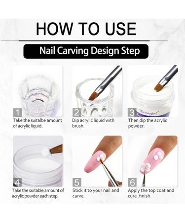 Acrylic Nail kit Acrylic Powder Set Acrylic Powder and Liquid Set for Beginners 8 Colour Nails Kit Acrylic Set for Nail Extension Carving with Acrylic Nail Brush for Home (B) - Buy Online on GoSupps.com