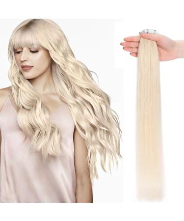 SEGO TAPE Extensions real hair hair extension adhesive tape hair parts smooth 100% remy hair 20 pieces extension +10pcs free tapes white#70 16 "(45cm) -50g