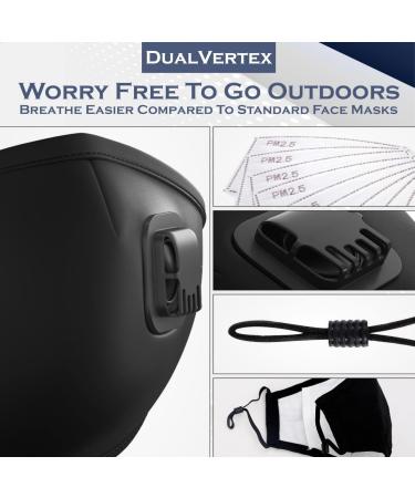 5 Layer Breathable Cotton Face Mask with Filter Reusable Black Face Masks Washable Uk with Adjustable Ear Straps Nose Wire & Replaceable Filters for Unisex Black 12 - Buy Online on GoSupps.com