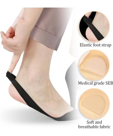 KALIONE Metatarsal Foot Pads - 4 Pairs Ball of Foot Cushions for Women | Comfort & Pain Relief - Size 6-9 | Beige & Black Socks - Buy Online on GoSupps.com