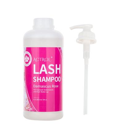 Eyelash Extension Cleanser Rose 1L Natural Lash Extension Shampoo Professional Eyelid Foaming Cleanser Paraben & Sulfate Free Non-lrritating with Salon and Home Care Rose 33.8 Fl Oz (Pack of 1)