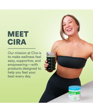 Cira Daily Greens - Naturally Sweetened Organic Spirulina Superfood Powder with Premium Antioxidant-Rich Ingredients for Debloating Digestion & Energy - Pineapple Coconut 30 Servings - Buy Online on GoSupps.com