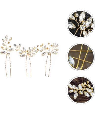 FRCOLOR 3 Pieces Bridal Wedding Hair Pins Jewellery Bridal Hair Pins Rhinestones Gold Leaf Crystal Pearl Hair Pins Vintage Wedding Hair Accessories for Women and Girls - Buy Online on GoSupps.com