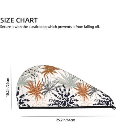 Hair Towel Wrap - Quick-Dry Turban with Button for Effortless Drying (Tropical Leaves) | International Shipping - Buy Online on GoSupps.com