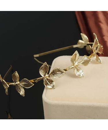 Leaf Greek Goddess Bridal Headband - Dainty Gold Hair Crown for Women - Buy Online on GoSupps.com