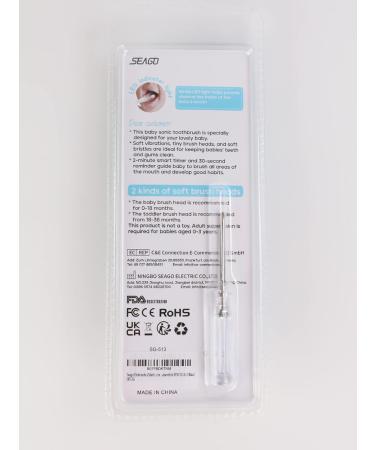 Buy Seago SG513 Electric Toothbrush for Kids 6 Months to 4 Years | LED Light Smart Timer Waterproof IPX7 - Light Blue - Buy Online on GoSupps.com
