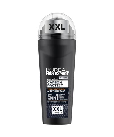 L'Or al Men Expert XXL 5 in 1 Roll-on Deodorant for Men Roll-on Deodorant Against Strong Sweat Odors Underarm Moisture and White Residue 48H Alcohol-Free Deodorant