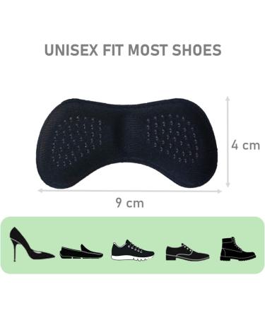 Vivofoot Anti-Slip Heel Cushions - 8 Pieces for Large Shoes Heel Protection Self-Adhesive Blister Prevention (Beige & Black) - Buy Online on GoSupps.com