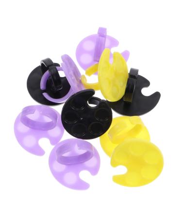 FRCOLOR FRCOLOR 10pcs gel nail palettes for painting nails nail polish mixing plate nail polish mixing palette foundation color drawing artist finger ring mix palette