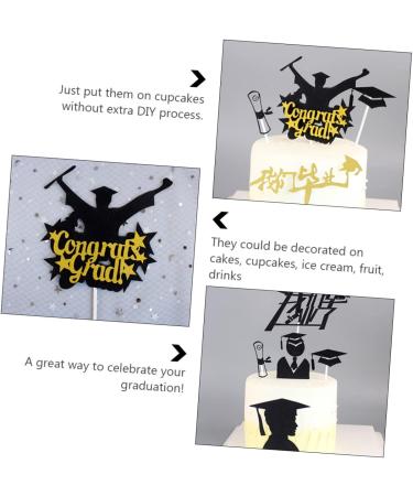 Vaguelly 60 Pcs Insert Card Birthday Party Treat Picks Party Supplies Graduation Grad Cap Cupcake Topper Cake Decoration Picks Food Decor Cake Insert Topper Decorations Birthday Cake Paper - Buy Online on GoSupps.com