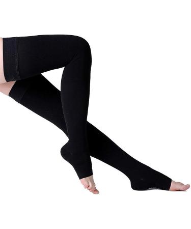 Wallfire Medical Compression Stockings 23-32mmHg for Varicose Veins Thigh High Support Stockings for Men & Women Black 2XL (2 Pack) - Buy Online on GoSupps.com