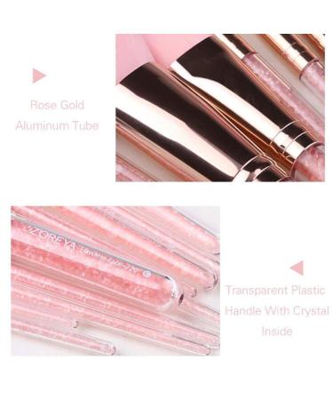 8pcs Pink Crystal Makeup Brush Set | Soft Synthetic Hair | Glitter Cosmetic Tools for Foundation Concealer & Blusher - Buy Online on GoSupps.com