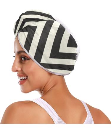 Black Line Hair Towel 2 Pack - Super Absorbent Quick Dry Hair Turbans for Women & Girls - Buy Online on GoSupps.com