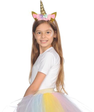 FUNCREDIBLE Unicorn Headband with Chunky Glitter - Rainbow | Halloween Cosplay Party Costume Accessory for Women, Girls, and Kids - Buy Online on GoSupps.com