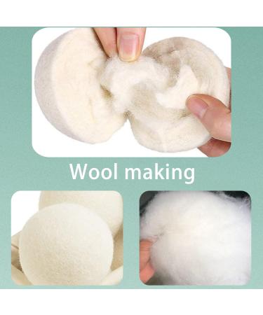 Natural Wool Dryer Balls White Laundry Balls Large Reusable Dryer Tumble Balls for Washing Pack of 6 - Buy Online on GoSupps.com