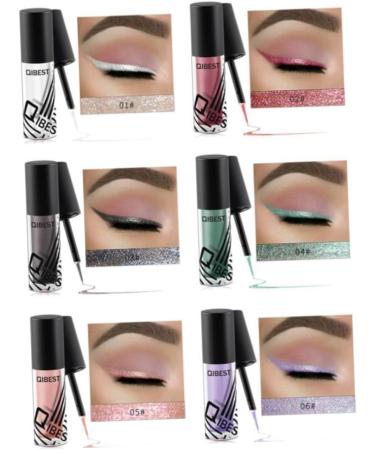 NOLITOY 6pcs Liquid Eyeliner Shimmer Eyeshadow Liquid Eyeliner Glitter Eye Shadow Flash Liquid Eyeshadow - Buy Online on GoSupps.com