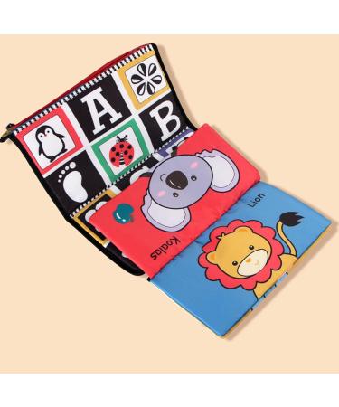 SunshineFace Baby Crackling Book & Belly Time Mirror - Soft Infant Toy with Bite Ring for Vision Development - Foldable Red Design - Buy Online on GoSupps.com
