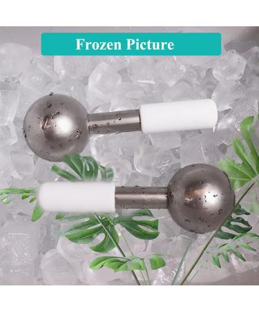 Arozk Ice Globes Facial Massager - Stainless Steel Cryo Cooler for Dark Circles Neck & Eye Skincare - White - Buy Online on GoSupps.com