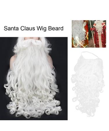 White Wig Beard - 80cm High Temperature Wire Santa Claus Wig for Christmas Party Cosplay - Buy Online on GoSupps.com
