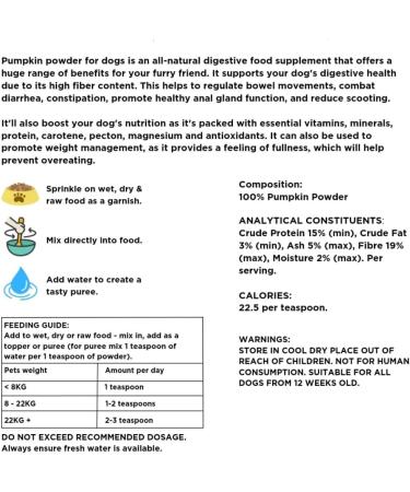 Bag & Boop Pumpkin Powder for Dogs - Natural Digestive Aid for Diarrhea & Anal Scooting (200g) - Buy Online on GoSupps.com