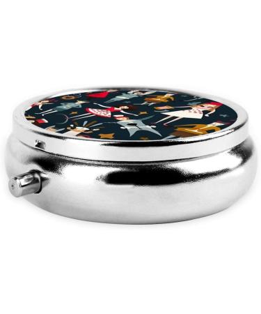 Portable Women's Nutcracker Ballet Pill Box - Round Mini 3-Compartment Design for Travel - Perfect for Small Pills - Black - Buy Online on GoSupps.com