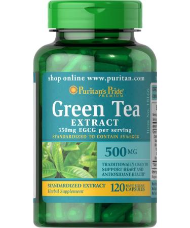 Puritan's Pride Green Tea Standardized Extract 500 mg-120 Capsules (18166) - Buy Online on GoSupps.com
