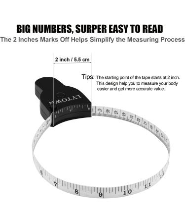 Automatic Telescopic Tape Measure(60in/150cm)  Measuring Tape for Body Self-Tightening Body Measuring Tape Retractable Tape Measure for Fitness  Weight Loss  Tailor  Sewing  Handcrafts (4 PCS) black+white - Buy Online on GoSupps.com