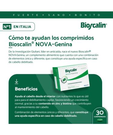 Bioscalin NOVA Genina 30 Comprim s - Compl ment alimentaire avec zinc et biotine pour cheveux - Cheveux plus forts et sains - Pour femme et homme - Buy Online on GoSupps.com