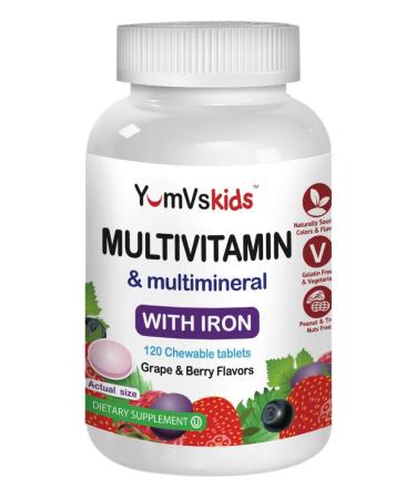 YumV's Multivitamin & Multimineral With Iron Grape & Berry 120 Chewable Tablets
