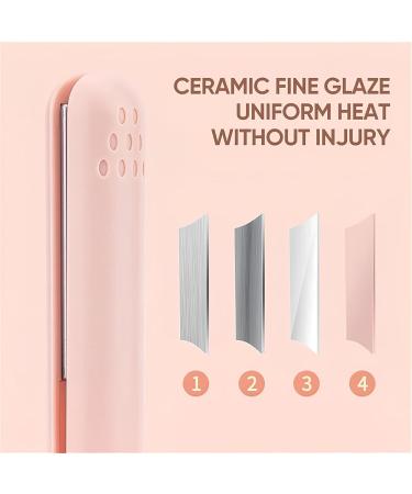 Mini Dual-Purpose Curling Iron | Portable Ceramic Hair Curler & Straightener | 2-in-1 Travel Rechargeable Wand for All Hair Types - Buy Online on GoSupps.com