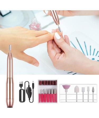 Electric Nail Drill Kit Professional Nail File Machine USB Nail Grinder Sanding and Polishing Tool Home Salon Use Nail Tools Champagne - Buy Online on GoSupps.com