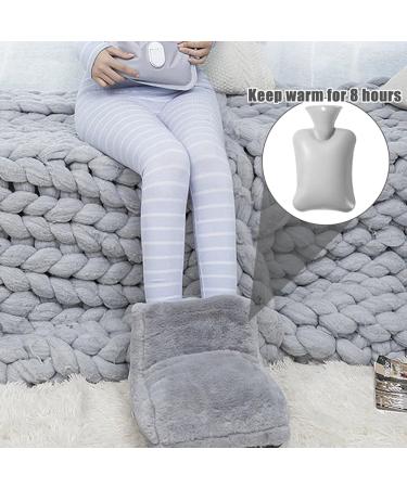 Abiemuce 2-in-1 Foot Warmer Hot Water Bottle Electric-Free Soft & Safe Heated Bottle for Women & Kids 1L Capacity (Gray 25x30x25cm) - Buy Online on GoSupps.com