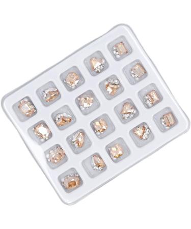Nail Rhinestones Different Shape Rhinestone Nail Decoration Luxury 20pcs Nail Design Sparkling for Women for Travelling (Champagne) - Buy Online on GoSupps.com