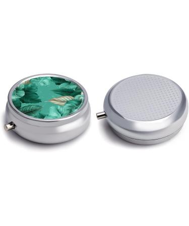Buy Turquoise Green Leaves Pill Box - Portable 3 Compartment Travel Case for Medicine & Organizing | Small Pill Organizer for Handbag & Pocket - Buy Online on GoSupps.com