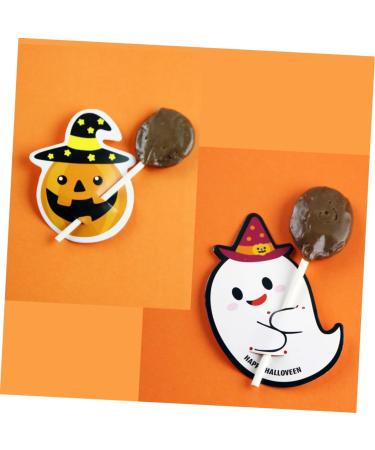 Warmhm 50pcs Halloween Message Card Halloween Candy Tag Packaging Decoration Card Paper Card Halloween Decor Pencil Caps Tooth Charms Candy Wrapping Card Lollipop Pumpkin - Buy Online on GoSupps.com