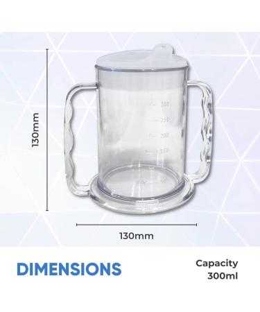 Wide Floor Drinking Cups with Beak Lid - 3-Piece Set for Seniors | Double Handle Aid for Arthritis & Dementia - Buy Online on GoSupps.com