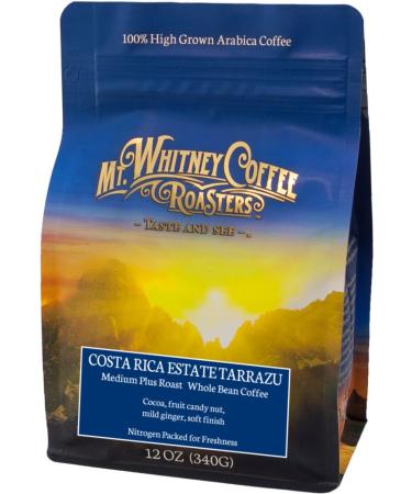 Mt. Whitney Coffee Roasters Costa Rica Estate Tarrazu Medium Plus Roast Whole Bean Coffee 12 oz (340 g)