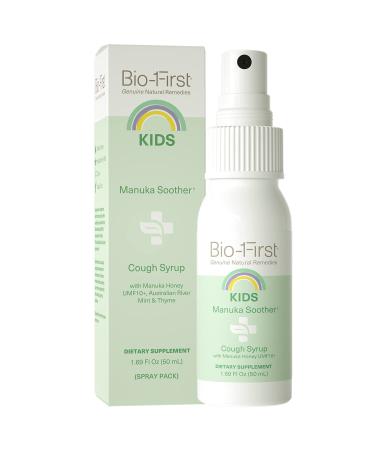 Bio-First - Kids Manuka Soother Cough Syrup - for Cough & Sore Throat Relief - Kids Cough Medicine - All Natural & Safe - Immune Support - Manuka Honey UMF10+ - Decongestant - Gluten Free - 50ml