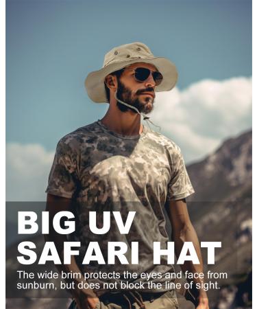 Zylioo XXL Camo Safari Hat - Military Tactical Boonie for Big Heads | Woodland 'Junglescout' Camping Hat XL-XXL Black - Buy Online on GoSupps.com