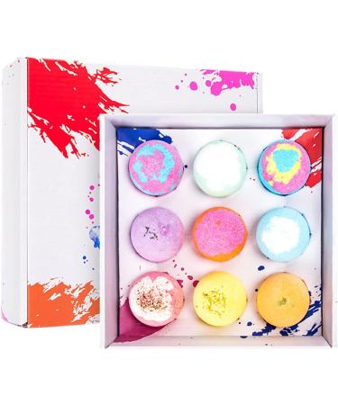 Auyeetek Bath Bombs 9 Pcs Organic Fizzies Spa Kit for Women and Girls - Perfect Gifts for Birthday, Valentines, Christmas, Anniversary and More - Buy Online on GoSupps.com