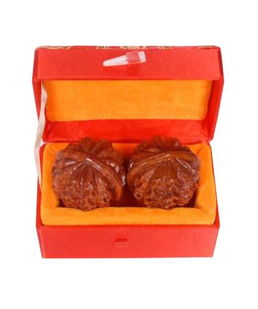 Unbit ballstretcher magnetic stress ball handball made of carved walnut wood baoding handball massage ball fitness ball (color: 45mm)