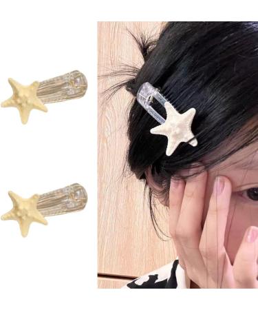 Limtula Superlatives Clear Acrylic Starfish Hairpin for Woman Cute Sweet Style Charm Hair Clip Aesthetics Clear Hair Accessories 2P - Buy Online on GoSupps.com