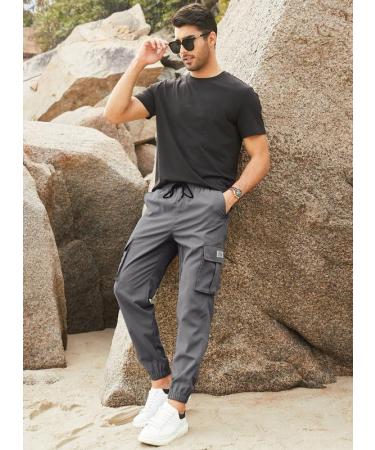 Elegancity Men's Cargo Jogger Work Pants Regular Fit - Size 40 A-Gray - Buy Online on GoSupps.com
