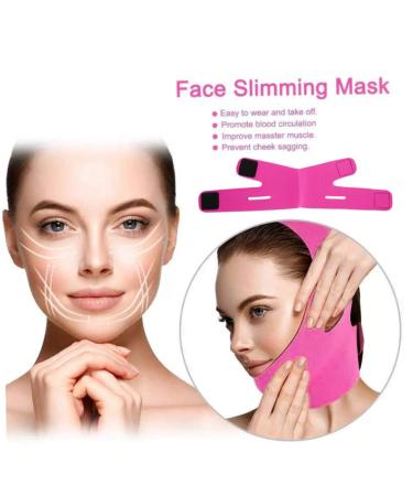 Face Slimming Strap & Facial Mask - Double Chin Reducer for Women | Thin Neck Facelift | Rose Red - Buy Online on GoSupps.com
