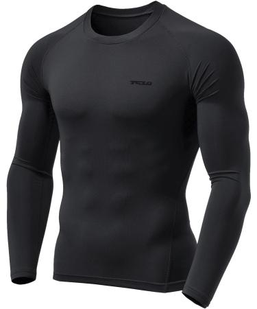 TSLA Men's UPF 50+ Long Sleeve Compression Shirts 3 Pack - Black - Large | Athletic Workout & Water Sports Rash Guard - Buy Online on GoSupps.com