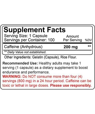 Nutrakey Caffeine Capsules - 100 Fast-Acting Energy Boosting Pills - Buy Online on GoSupps.com