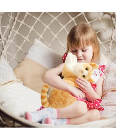 Hpory Cat Soft Toy Simulation Cat Plushie Cute Plush Cat Doll Realistic Cat Soft Plush Faux Plush Kitten Toy Pet Animal Photography Prop Room Home Decoration Companion Pets Toy Gift for Kids Orange Cat - 30cm - Buy Online on GoSupps.com