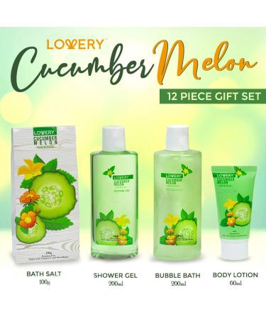 Fathers Day Home Spa Bath Basket Gift Set - Aromatherapy Kit with Natural Cucumber & Organic Melon - 12pc Skin Care Set for Men & Women - Buy Online on GoSupps.com