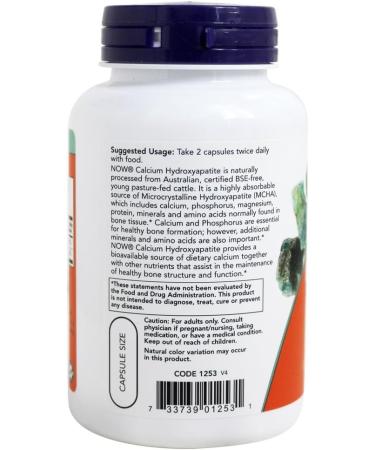 NowFoods Calcium Hydroxyapatite Capsules - 120 Count - Buy Online on GoSupps.com
