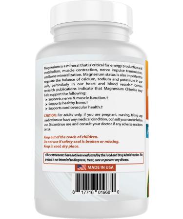 Best Naturals Magnesium Chloride (Cloruro De Magnesio) Complex 1440 mg per Serving - 120 Capsules 120 Count (Pack of 1) - Buy Online on GoSupps.com